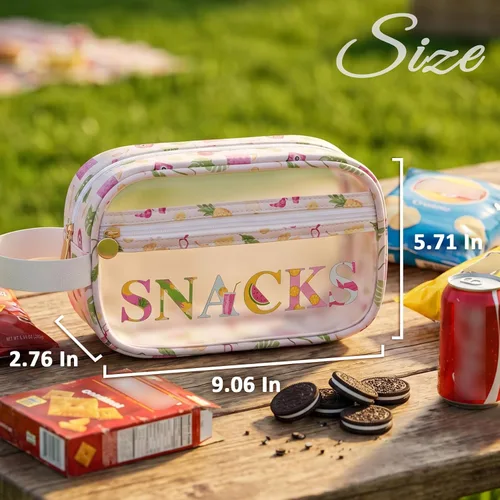 Vista 2 de COSHAYSOO Bolsas transparentes para aperitivos, bolsa de viaje para mujeres y niñas, lindas vacaciones de verano, playa, piscina, día del lago