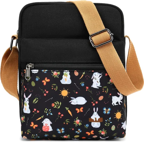 Vista 40 de Leaper - Juego de estuche y cartera bandolera de lona para niñas y mujeres A-verde azulado-r