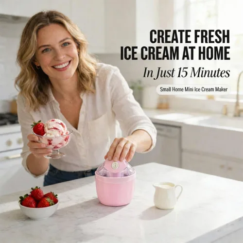 Vista 2 de Pequeña máquina para hacer helados, hace una sola porción de gelato, yogur congelado, sorbete y más postres de bricolaje con un solo toque en solo