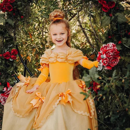 Vista 2 de Disfraz de princesa Cenicienta para niñas, vestido de fiesta de cumpleaños, Halloween