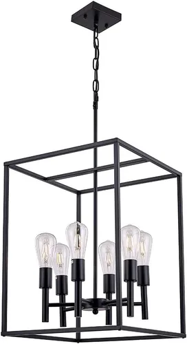 Vista 11 de XILICON Lámparas de Comedor Sobre Mesa, Lámpara de Araña de Granja Negra de 3 Luces, Lámpara Colgante Lineal Industrial Negra, Luces Colgantes