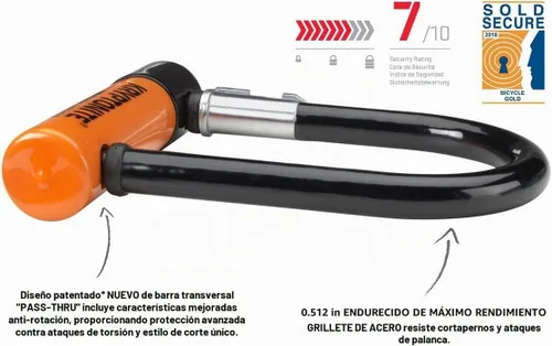 Vista 2 de Kryptonite Evolution Mini-5 - Cerradura en U para bicicleta, resistente antirrobo, soporte de montaje de grillete de acero de 0.51 pulgadas