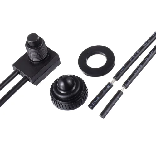 Vista 2 de KP-107 Interruptor de botón impermeable 12 V Interruptor SPST de encendido/apagado con líneas de 4.5 pulgadas para motocicleta/automóvil