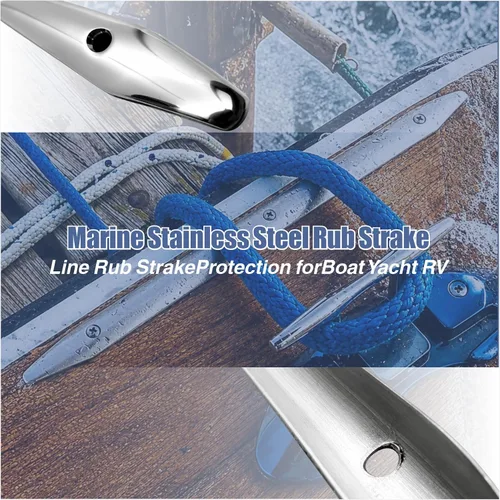 Vista 5 de Strake de acero inoxidable marino – Protección de correas de fricción para lancha, yate, RV, accesorios, 2