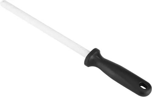 Vista 6 de Afilador de cerámica de 8 pulgadas para tijeras de cocina, herramienta eficiente de afilado grueso y fino con mango ABS