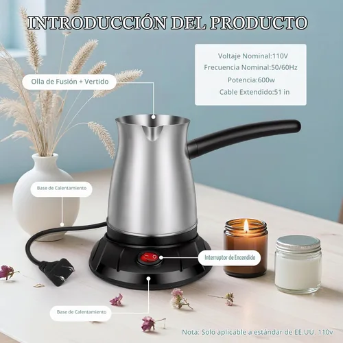 Vista 2 de Aottom Derretidor de Cera para Hacer Velas - Olla Derretidora de Cera para Velas de Acero Inoxidable con Pico Vertedor, Kit de Fabricación de Velas