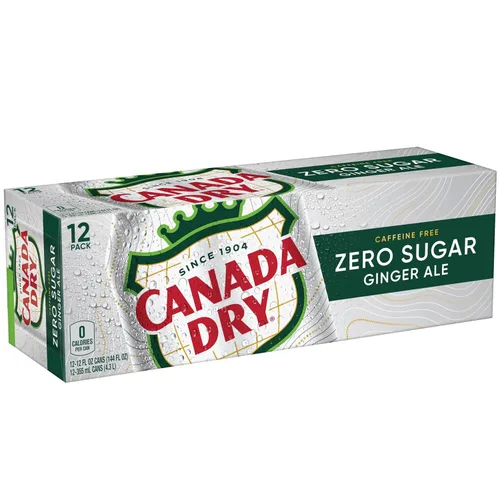 Vista 10 de Canada Dry Zero Sugar Ginger Ale Soda, latas de 12 onzas líquidas (paquete de 12)