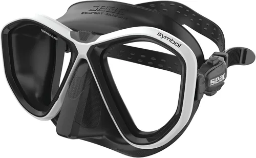 Vista 16 de Seac Símbolo, máscara de buceo hecha en Italia con dos lentes y hebilla 3D