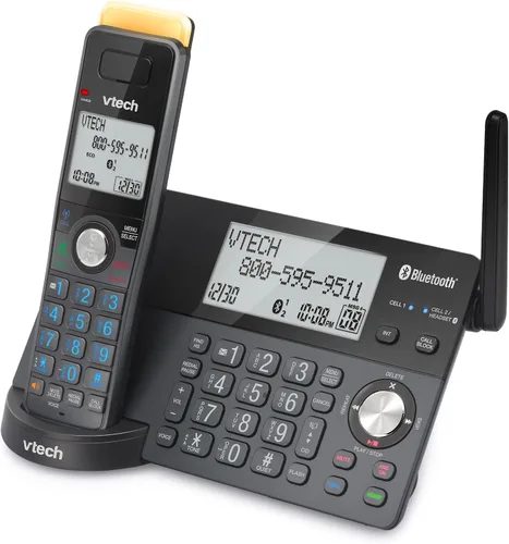 Vista 10 de VTech IS8128-11 - Teléfono inalámbrico DECT 6.0 de alcance superlargo para el hogar con contestador automático, alcance de hasta 2300 pies, bloqueo
