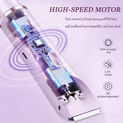 Vista 8 de Bikini Trimmer for Women 2-in-1 Waterproof Electric Shaver,Purple2 Púrpura