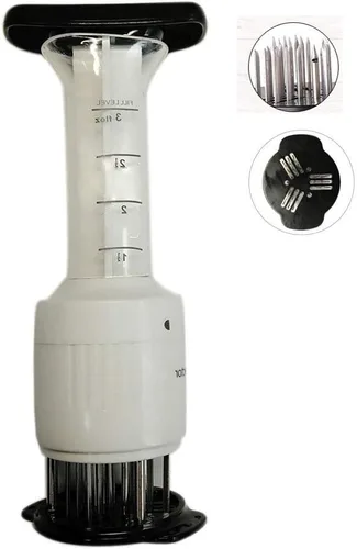 Vista 2 de BLUE ELF Inyector de salsa marinador y ablandador de carne 30 agujas de acero inoxidable NUEVO
