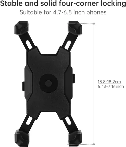 Vista 2 de Soporte universal para teléfono para bicicleta, compatible con teléfonos inteligentes de 4.7 a 6.8 pulgadas, ajustable, a prueba de golpes, fácil