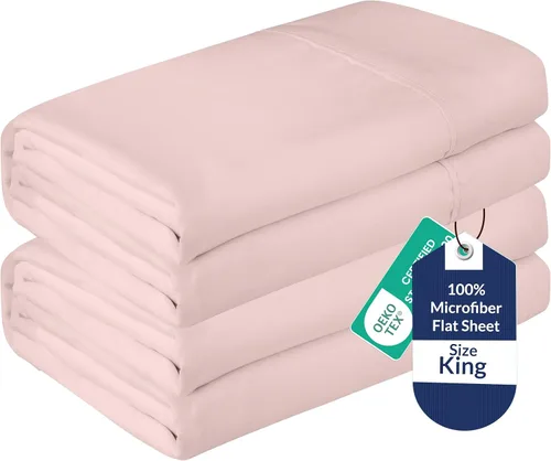 Vista 30 de Royale Linens Juego de 6 sábanas encimeras a granel, sábanas superiores, microfibra suave de 1800, resistente a las arrugas y a las manchas