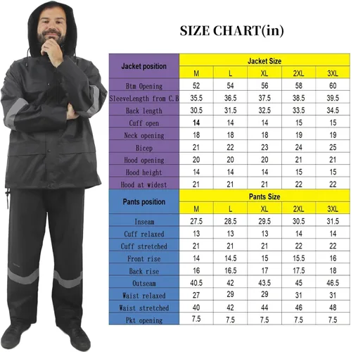 Vista 6 de Chaqueta y pantalones clásicos impermeables con capucha para hombre