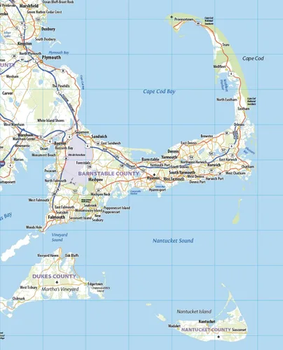 Vista 6 de Mapa de pared laminado de Massachusetts (36 pulgadas de ancho x 23 pulgadas de alto)