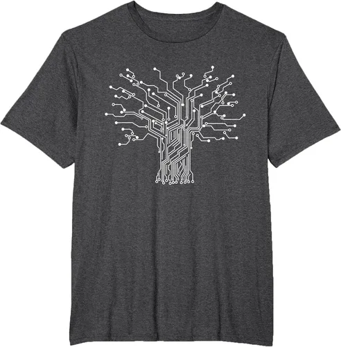 Vista 66 de Electronics Technician Binary Tree - Electrical Engineer T-Shirt Asphalt Grey