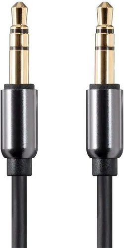 Vista 3 de Monoprice Cable de audio auxiliar TRS de 0.138 in, chapado en oro, 6 pies, negro, serie Onyx