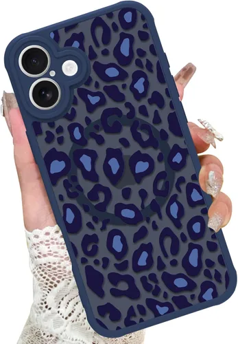 Vista 17 de KANGHAR - Funda para iPhone 11 [Compatible con Magsafe] Patrón estampado de leopardo Lindo guepardo Funda protectora magnética para niñas, mujeres