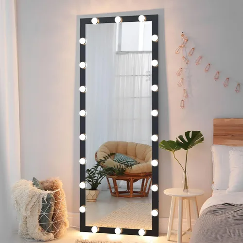 Vista 3 de BEAUTME Espejo negro de longitud completa con luces de 63 x 24 pulgadas