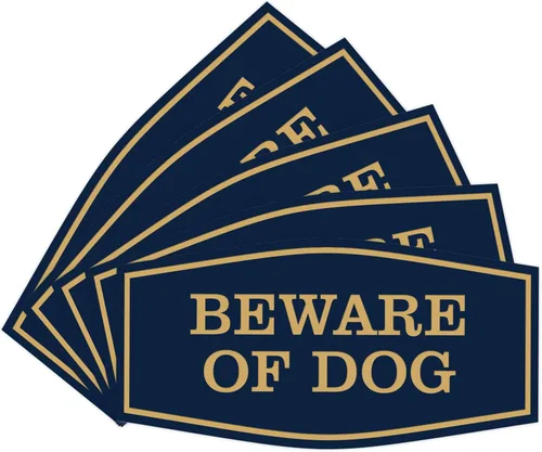 Vista 29 de All Quality Fancy Beware of Dog Letrero Material duradero Señales de seguridad para el hogar Fácil de instalar (negro/oro), mediano, 1 paquete