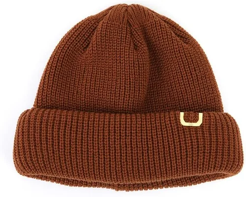 Vista 3 de UNDERCONTROL Gorro de punto unisex con etiqueta de latón dorado para otoño e invierno
