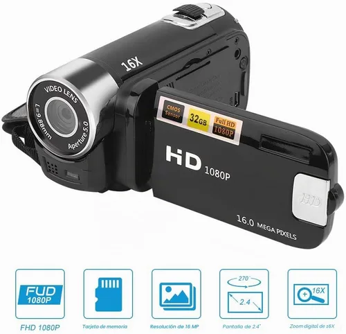 Vista 7 de Focket Retro Videocámara 16X Zoom, cámara de video para adolescentes principiantes 6MP, 2.7" screen, 128GB SD support, built-in mic & speaker