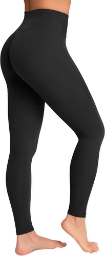 Vista 3 de GYM RAINBOW Leggings de cintura alta para mujer, pantalones de yoga sin costura frontal, control de abdomen, leggings de gimnasio de 28 pulgadas