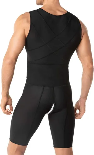 Vista 2 de Body completo de compresión con control de abdomen faja moldeadora postquirúrgica para hombre