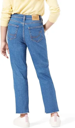 Vista 2 de Signature by Levi Strauss & Co. Gold Pantalones vaqueros de tiro alto y corte recto para niñas (Nuevo) Hacer un chapoteo