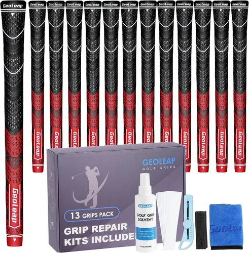 Vista 28 de Geoleap Golf Grips Set of 13- Grips with Tapes and Grips with All Repair Kits for Choice,Hybrid Golf Club Grips All Weather Contral, High Feedback &