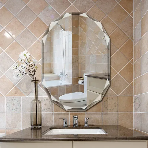 Vista 8 de SNUGACE Espejo de tocador de baño de montaje en pared sin marco con borde biselado, 20 x 28 pulgadas