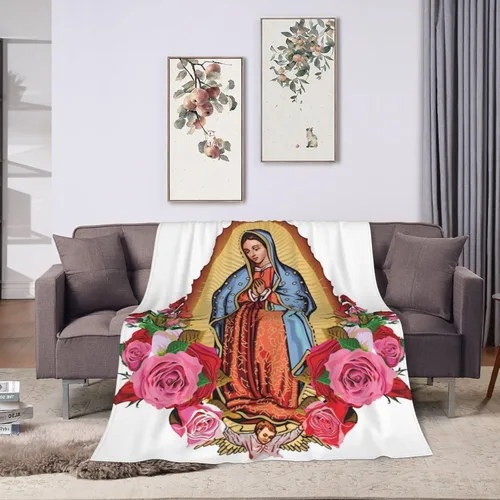 Vista 13 de Manta de forro polar de Our Lady of Guadalupe, manta de microforro polar ultrasuave y acogedora para sofá, cama, camping, viajes y uso en automóvil