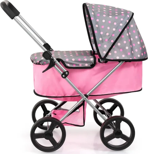 Vista 4 de Bayer Design Doll Pram Go - Cochecito de muñeca de 18 pulgadas, juguete plegable con toldo y almacenamiento