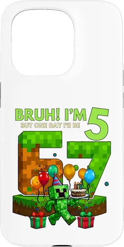 Vista 14 de Bruh I'm 5 But One-Day I'll Be 67 Retro 5th Birthday Kids Case for iPhone 17