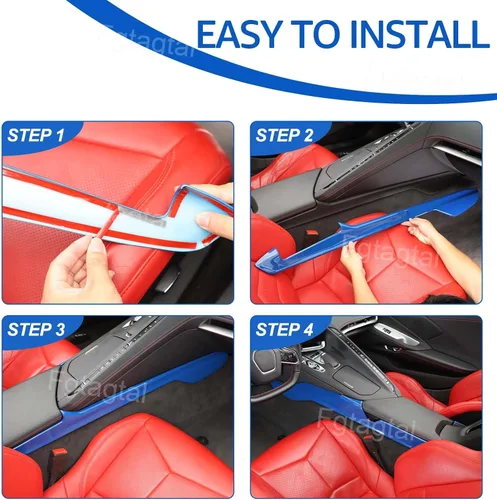 Vista 5 de Armrest Box Side Panel Trim Cover Compatible with Chevrolet Corvette C8 2020-2026, ABS Driver Side Panel Trim, Co-Pilot Side Center Console Cover