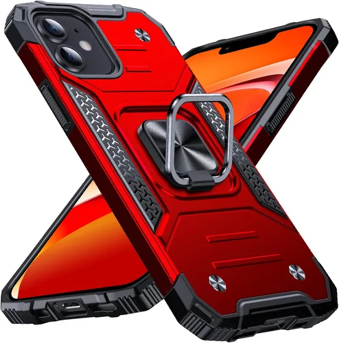 Vista 11 de Anqrp Funda resistente para iPhone 6/7/8/SE/SE2 con soporte de anillo mejorado y agarre, grado militar, a prueba de golpes, resistente y robusta