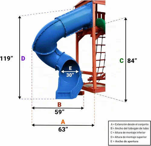 Vista 8 de Swing-N-Slide Tobogán en tubo turbo de 7 pies, Azul