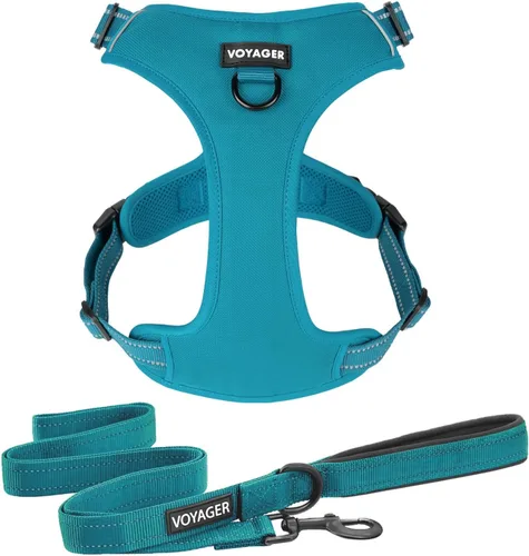 Vista 17 de Voyager Arnés para Perro con Doble Enganche de Correa, Control Sin Tirones, Ajustable, Suave pero Fuerte, Arnés para Mascotas para Perros Medianos