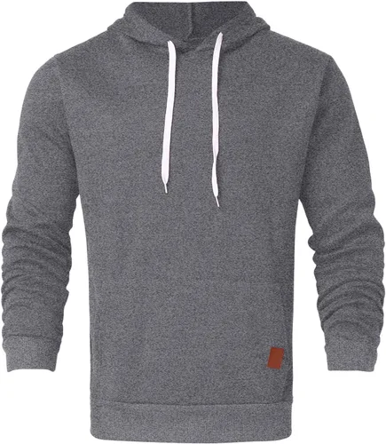 Vista 2 de Sudaderas con capucha para hombre, ajuste delgado, casual, ligera, para gimnasio, atlética, moderna, con bolsillo