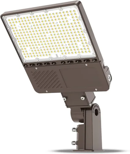 Vista 13 de 3 luces LED de estacionamiento de 150 W, 120 W, 90 W, caja de zapatos LED 5000 K, ajustador deslizante ajustable, lámpara de calle al aire libre