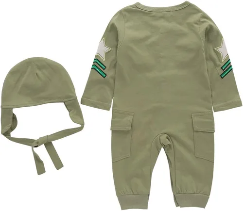 Vista 3 de Conjunto de mono piloto para niños pequeños con gorra y punzones