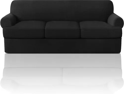 Vista 76 de PrinceDeco Fundas elásticas para sillón de 2 piezas, fundas de sofá para sillas con cojines en forma de T, fundas suaves para muebles con 1 funda