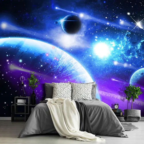 Vista 78 de Papel tapiz espacial 3D para dormitorio, murales de pared extra grandes para sala de estar, 151 x 105 pulgadas (no se puede despegar ni pegar)