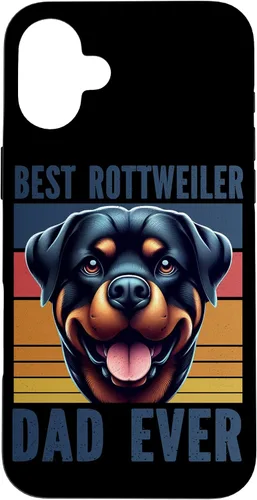 Vista 22 de Rottweiler Dad Rottie Father Dog Parent Father's Day Retro Case for iPhone 16