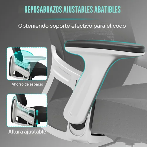 Vista 5 de SUNNOW Silla de oficina, silla ergonómica de escritorio para computadora, silla ejecutiva resistente, soporte lumbar ajustable, brazos abatibles