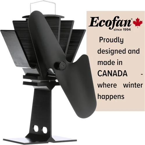 Vista 6 de Caframo Ecofan Original - Ventilador estufa con paletas, Metal, Negro (Black Blade), S
