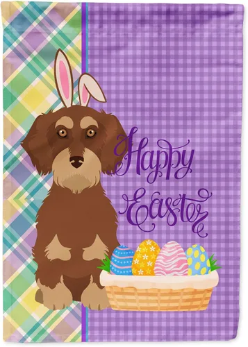 Vista 116 de Caroline's Treasures WDK4925GF Bandera de Pascua Airedale Terrier negra y tostada, tamaño jardín, bandera decorativa para patio exterior, patio