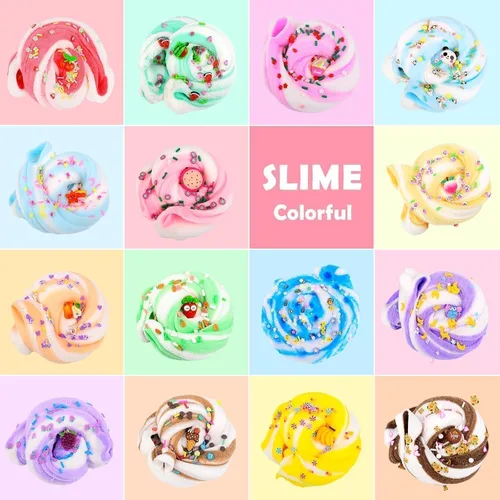 Vista 4 de Cloud Slime - Paquete de 15 fundas coloridas para niñas y niños, suministros divertidos de recuerdos de fiesta, kit de slime a granel perfumado