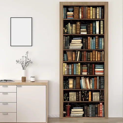 Vista 15 de TUOKING Adhesivo para puerta, calcomanías de vinilo para puerta, mural autoadhesivo para decoración del hogar, 30.3 pulgadas de ancho x 78.7