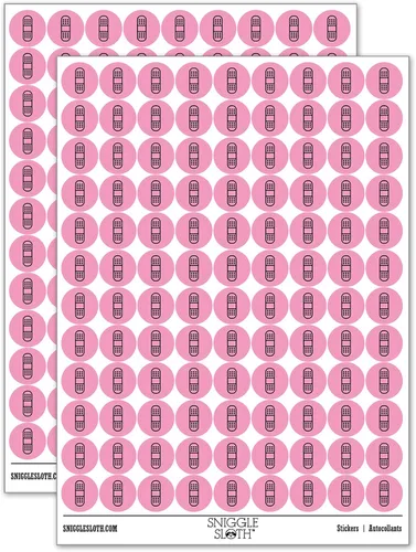 Vista 13 de Vendaje de lesiones médicas más de 200 pegatinas redondas - acabado brillante - tamaño de 0.50 pulgadas - negro